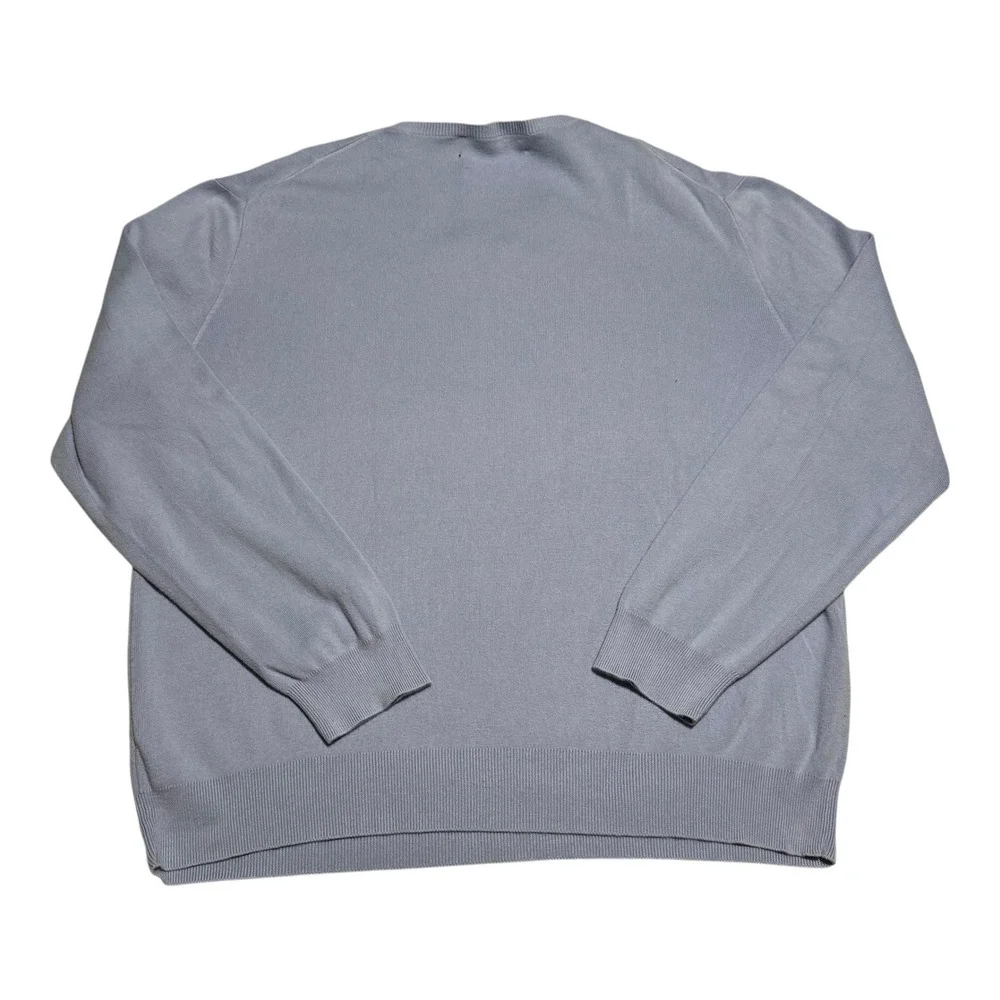 Vintage Polo Ralph Lauren Light Blue Pima Cotton V-neck Sweater Men's XL FLAW